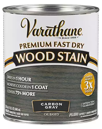 Varathane 304559 Premium Fast Dry Wood Stain, Quart, Carbon Gray