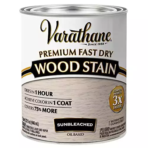 Varathane 262011 Premium Fast Dry Wood Stain, Quart, Sunbleached, 32 Fl Oz